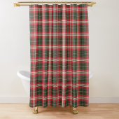 Karierter dunkelgrüner, roter und weißer Tartan Duschvorhang