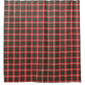 Karierter dunkelgrüner, roter und weißer Tartan Duschvorhang (Vorderseite)