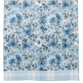 Karierter Duschvorhang (blau und weiß) (Vorderseite)