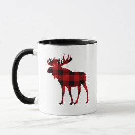 Karierter Elche Kaffee Tasse Rotes Buffalo Kariert