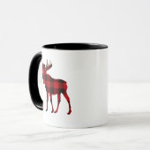Karierter Elche Kaffee Tasse Rotes Buffalo Kariert (Vorderseite Links)