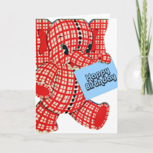 Karierter Elefant Geburtstag Karte