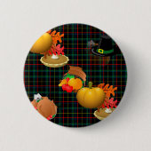 karierter Erntedank Button (Vorderseite)