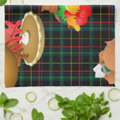 karierter Erntedank Küchentuch (Gefaltet)