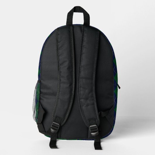 Karierter Extravaganter Monogrammname Bedruckter Rucksack (Rückseite)