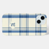 Karierter Fall für Classic Blue und Cream Case-Mate iPhone Hülle (Rückseite (Horizontal))
