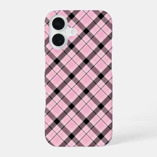 Karierter Fall in Rosa iPhone 16 Hülle (Rückseite)