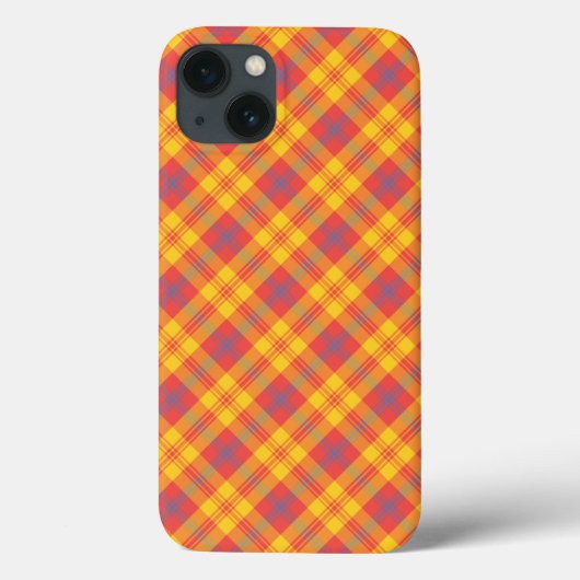 Karierter Fall-Mate-iPad mit hellrotem Gelbblau Case-Mate iPhone Hülle (Rückseite)