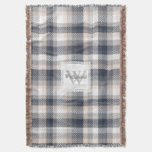 Karierter Familienname Heather Gray and Light Crem Decke (Vorderseite Vertikal)