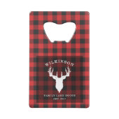 Karierter Familienname Lumberjack Lake House Geldbeutel Flaschenöffner (Rückseite)