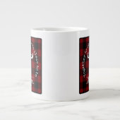 Karierter Familienname Rot und Schwarz Buffalo Jumbo-Tasse (Vorderseite)