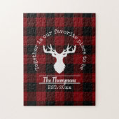 Karierter Familienname Rot und Schwarz Buffalo Puzzle (Vertikal)