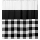 Karierter Farbblock Schwarz-Weiß-Buffalo Duschvorhang (Vorderseite)