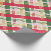 Karierter Feiertag Weihnachten Geschenkpapier (Ecke)