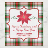 Karierter Feiertag Weinetikett (Einzelnes Label)