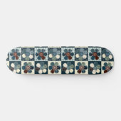 Karierter floral Gingham Patch Style Editierbar Skateboard (Horizontal)