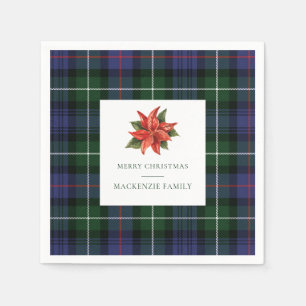 Karierter floraler Rustikaler Weihnachtsfest Tarta Serviette
