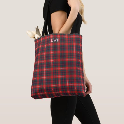 Karierter Fraser Tartan Monogram Tasche (Von Nahem)