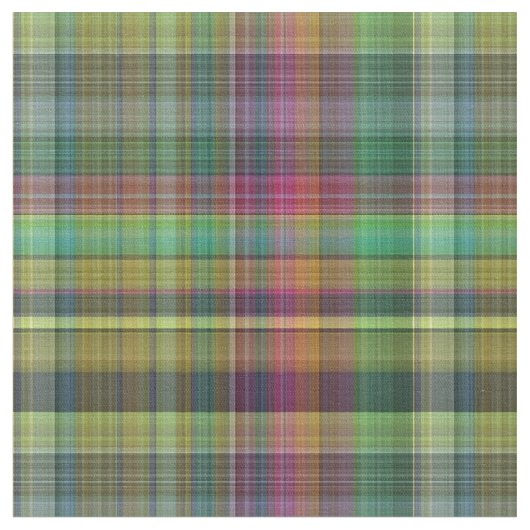 Karierter gelber rosa grüner Entwurf Stoff (Nahaufnahme)