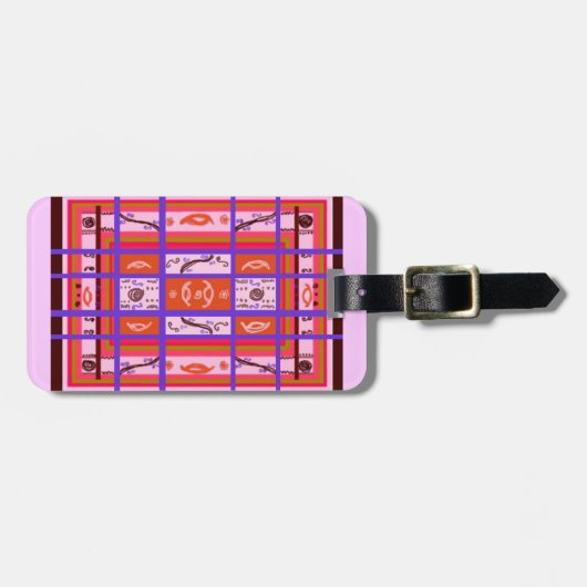 Karierter Gepäckanhänger (Vorderseite horizontal)