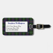 Karierter Gepäcktag in Wellington Tartan Gepäckanhänger (Vorderseite horizontal)