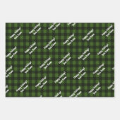 karierter Gingham-Karo am Büffel Frohe Weihnachten Geschenkpapier Set (Vorderseite 3)