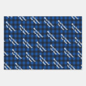 karierter Gingham-Karo am Büffel Frohe Weihnachten Geschenkpapier Set (Vorderseite 2)
