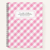 Karierter Gingham Pink-Pattername Notizblock (Vorderseite)