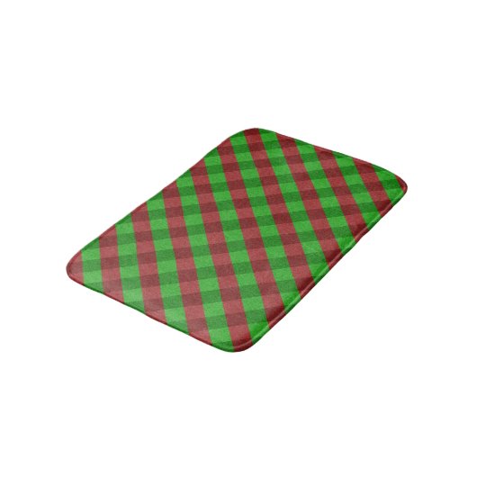 Karierter Glitzer rot/grün Badematte (Schrägansicht)