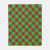 Karierter Glitzer rot/grün Fleecedecke (Vorderseite)