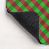 Karierter Glitzer rot/grün Mousepad (Ecke)