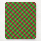 Karierter Glitzer rot/grün Mousepad (Vorne)
