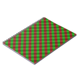 Karierter Glitzer rot/grün Notizblock
