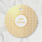 Karierter Goldstreifen Geschenkanhänger (Vorderseite)