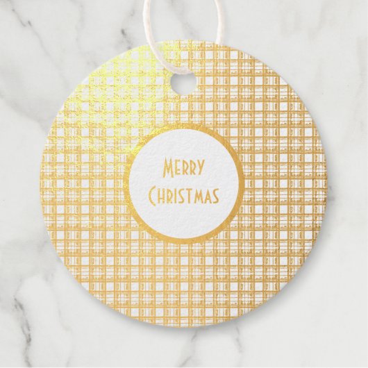 Karierter Goldstreifen Geschenkanhänger (Vorderseite)