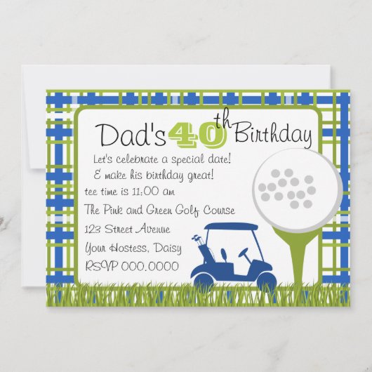 Karierter Golf Einladung (Vorderseite)