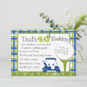 Karierter Golf Einladung (Stehend Vorderseite)