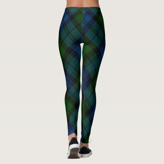 Karierter grüner Campbell Militär Rustikaler Tarta Leggings (Rückseite)