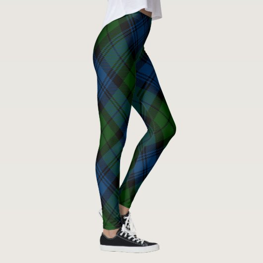 Karierter grüner Campbell Militär Rustikaler Tarta Leggings (Rechts)