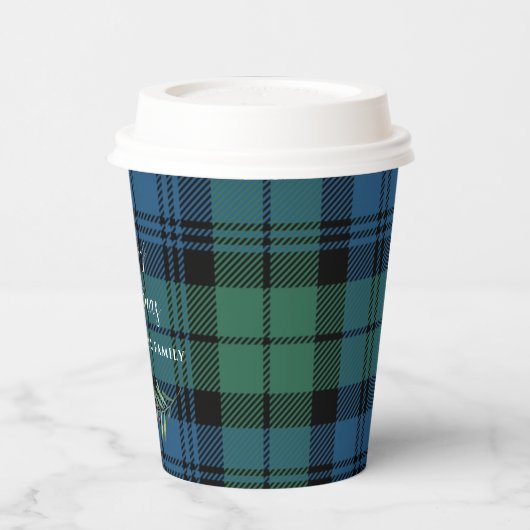 Karierter grüner Karo Weihnachtsfeiertag Tartan Pappbecher (Links)