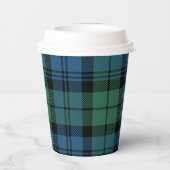 Karierter grüner Karo Weihnachtsfeiertag Tartan Pappbecher (Rückseite)