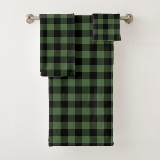 Karierter grüner schwarzer Lumberjack Badhandtuch Set (Insitu)