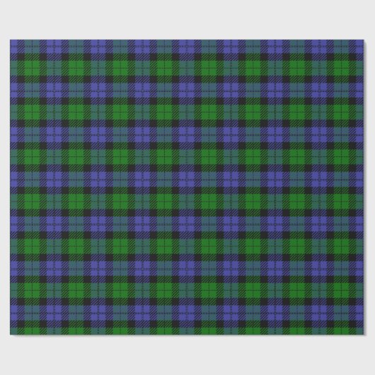 Karierter grüner und blauer Tartan Geschenkpapier (Flach)