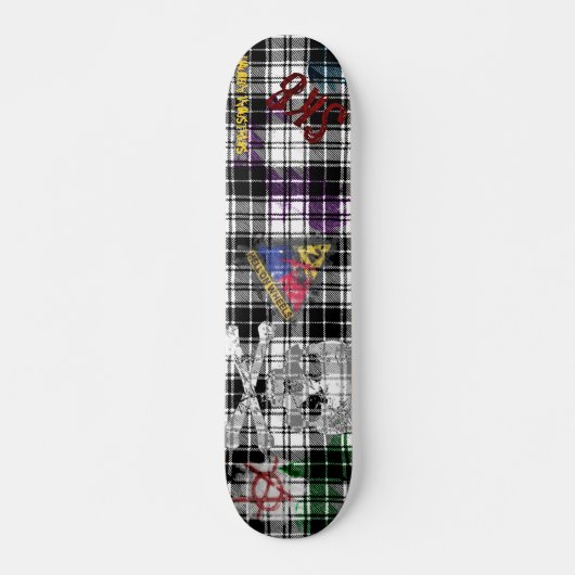 Karierter Grunge Skateboard (Vorne)