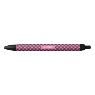 Karierter Halloween-Pen in Rosa und Schwarz Kugelschreiber
