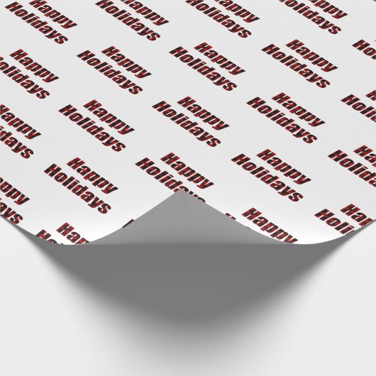 karierter Happy Holidays in Rot und Schwarz Geschenkpapier (Ecke)