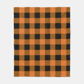 Karierter Herbst in Schwarz und Orange Buffalo Fleecedecke (Vorderseite)