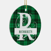 Karierter Hintergrund für kundenspezifisches Monog Keramik Ornament (Rechts)