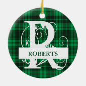 Karierter Hintergrund für kundenspezifisches Monog Keramik Ornament (Hinten)