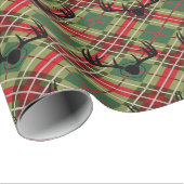 Karierter Hirschantler Geschenkpapier (Rolleneckpunkt)